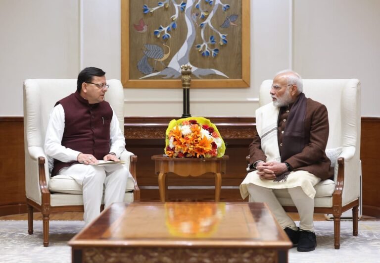 मुख्यमंत्री पुष्कर सिंह धामी ने प्रधानमंत्री से की मुलाकात, राज्य विकास और शीतकालीन यात्रा पर हुई चर्चा